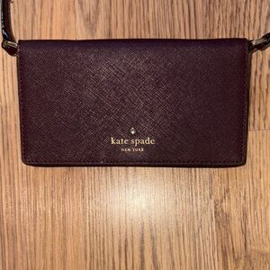 Kate Spade Deep Burgundy Crossbody wallet Bag